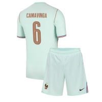 Camiseta Francia Eduardo Camavinga #6 Segunda Equipación Replica Mundial 2026 para niños mangas cortas (+ Pantalones cortos)